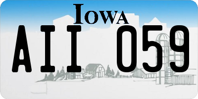 IA license plate AII059