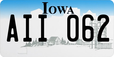IA license plate AII062