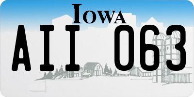 IA license plate AII063