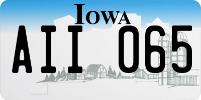 IA license plate AII065