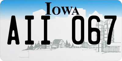 IA license plate AII067