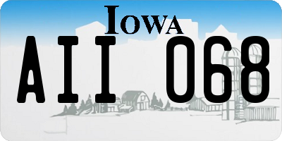 IA license plate AII068