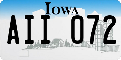 IA license plate AII072
