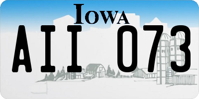 IA license plate AII073