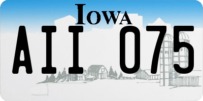 IA license plate AII075