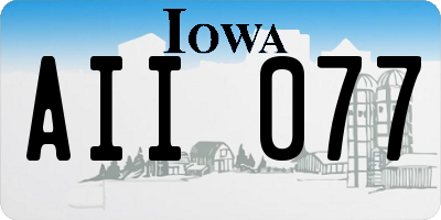 IA license plate AII077
