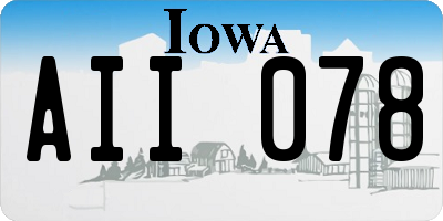 IA license plate AII078