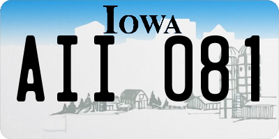 IA license plate AII081