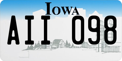 IA license plate AII098