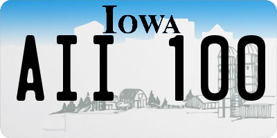 IA license plate AII100
