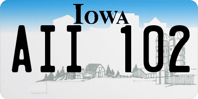 IA license plate AII102