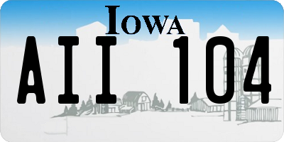 IA license plate AII104