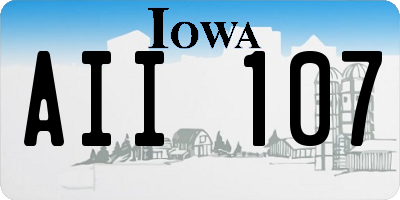 IA license plate AII107