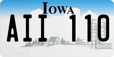 IA license plate AII110