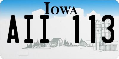IA license plate AII113