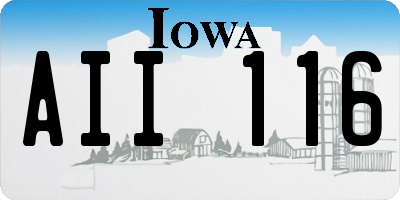 IA license plate AII116