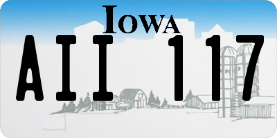IA license plate AII117