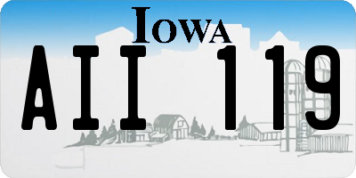IA license plate AII119