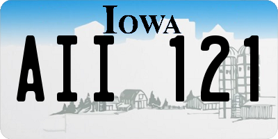 IA license plate AII121