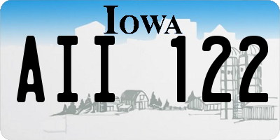 IA license plate AII122