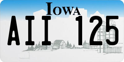 IA license plate AII125