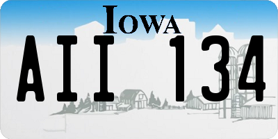 IA license plate AII134