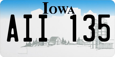 IA license plate AII135