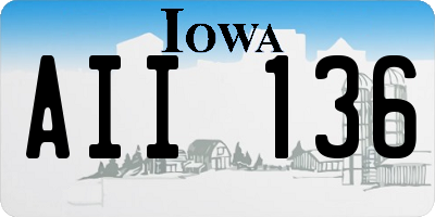 IA license plate AII136