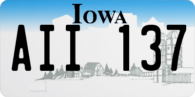 IA license plate AII137