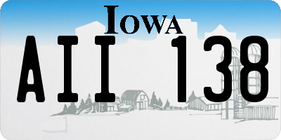 IA license plate AII138