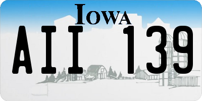 IA license plate AII139