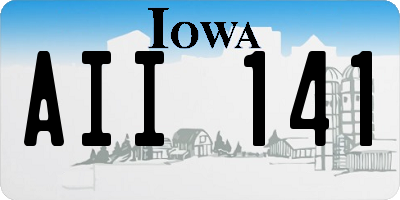 IA license plate AII141
