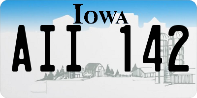 IA license plate AII142