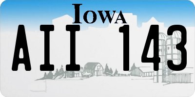 IA license plate AII143