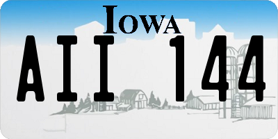 IA license plate AII144