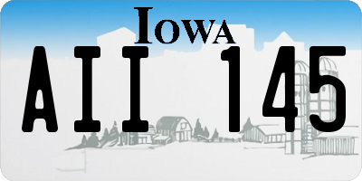 IA license plate AII145