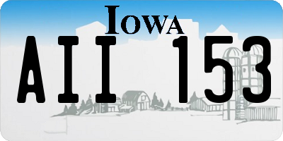 IA license plate AII153