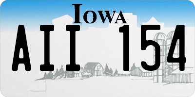 IA license plate AII154