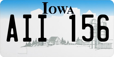 IA license plate AII156