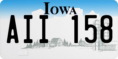 IA license plate AII158