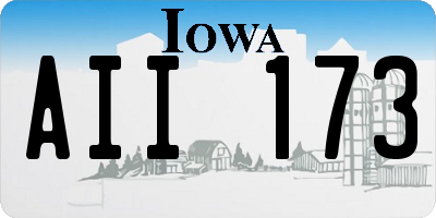 IA license plate AII173
