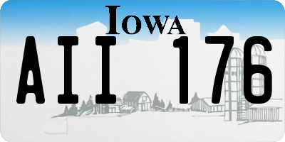 IA license plate AII176