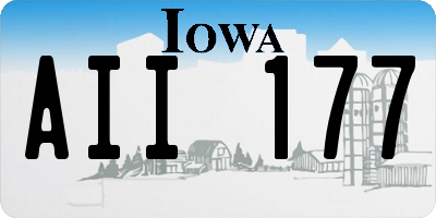 IA license plate AII177