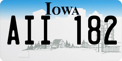 IA license plate AII182