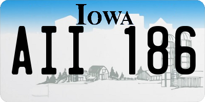 IA license plate AII186