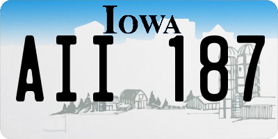 IA license plate AII187