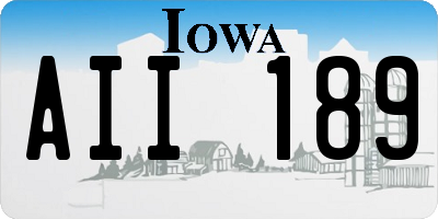 IA license plate AII189