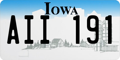 IA license plate AII191