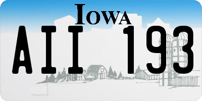 IA license plate AII193