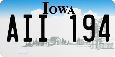 IA license plate AII194